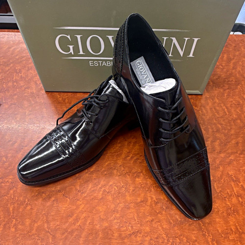 Giovanni men black leather - men's,