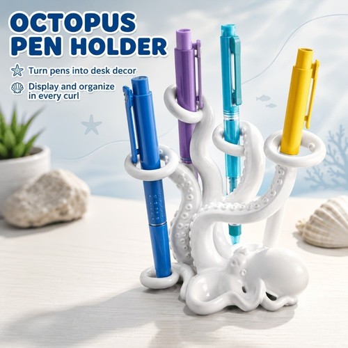 Printed octopus statue pen - printed,