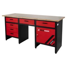 Holzmann Work Bench Desk WT1700 Solid Wooden Top 6 Drawer