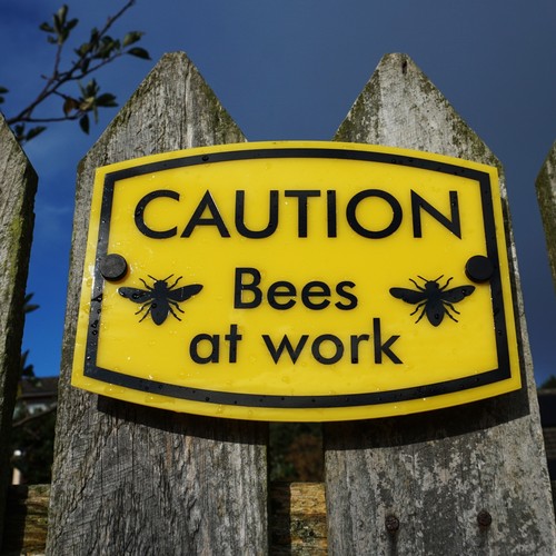 Beekeeping warning sign - warning,