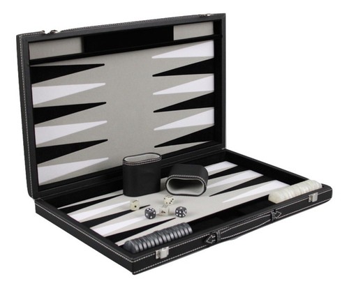Leather backgammon set - leather,