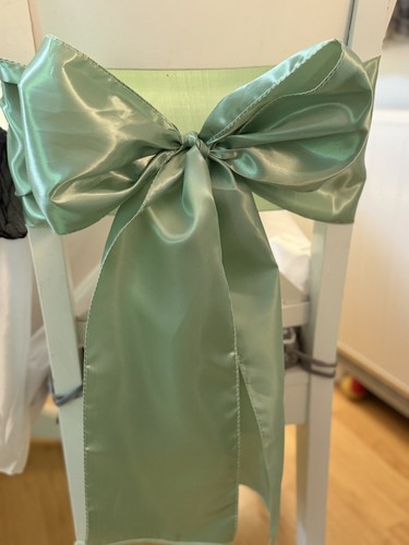 Satin sage green chair bow - satin,