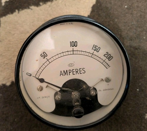 Vintage ammeter 200a - ammeter, 4½"