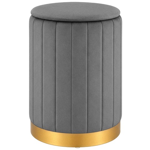 Round tufted velvet stool - round,