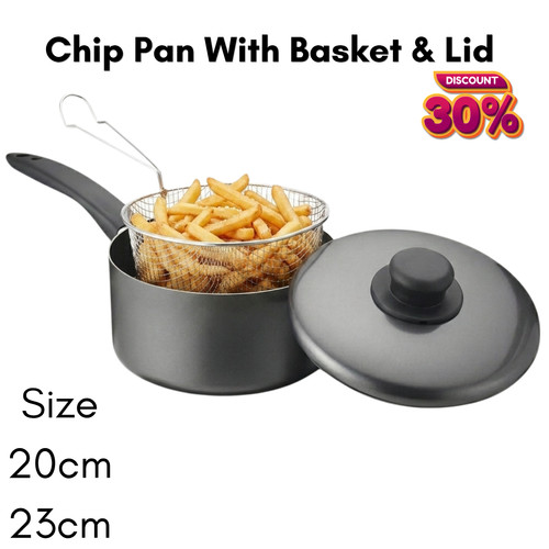 23cm chip pan with basket - 20/23cm,