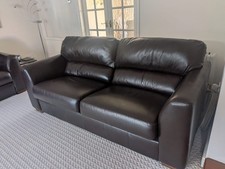 Three seater leather brown