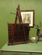 Rare Antique Japanese Wooden Merchants Chest or Calligraphy Box with Stand