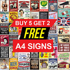 Retro Replica Poster Metal tin Plaque Bar Kitchen Pub Wall Gararge Decor A4 SP3