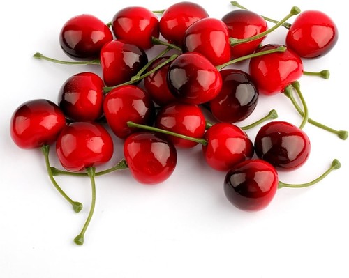 Artificial red black cherries - artificial,