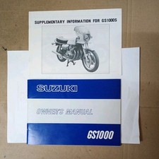 Suzuki GS1000 E H owners handbook with S supplement insert  99011-49021-01A .