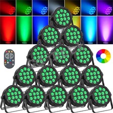 10X 150W RGBW Beam Par Can Light 14LED DMX Stage Disco Party Effect Light+Remote