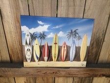 Vintage 12 1/2X 16 Scott Westmoreland Tin Surfboard Sign