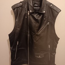 Zara Faux Leather Men's Biker Vest In Size XL! New without Tags