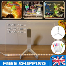 LED Note Board with Colors, Acrylic Dry Erase Board with 7 Pens for Home Office