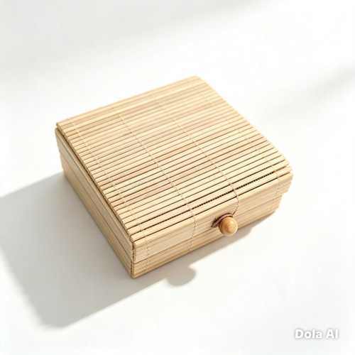 Bamboo roll top storage box - roll,