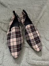 Ladies brown Tartan Flat Shoes