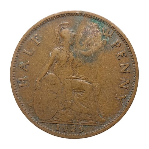 1929 half penny - half, v