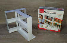 Rotating Pull Out Jar Spice Rack 2 Tier Kitchen Storage Holder Cabinet Organizer