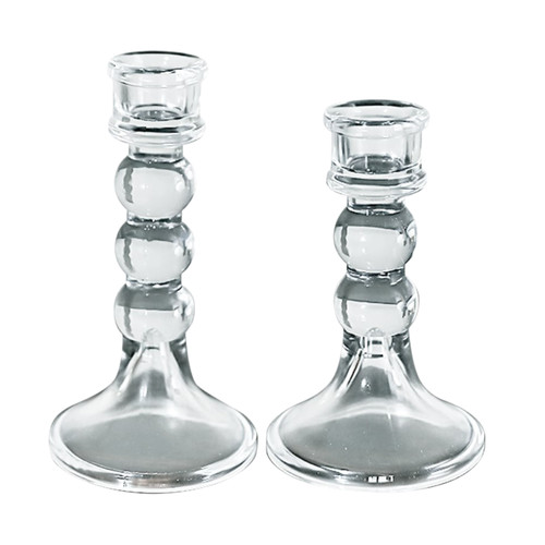 Glass dinner candle holder - glass,