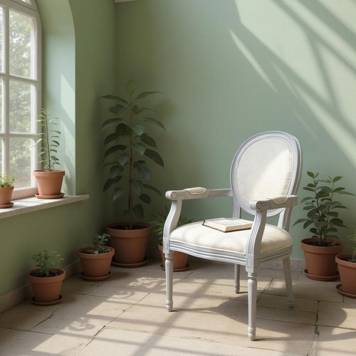 Louis chair grey frame - louis, cream