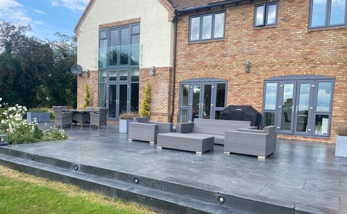 Brazilian black slate paving - black,