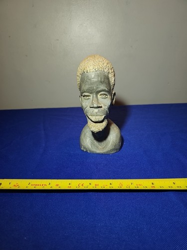African stone bust - stone, hand