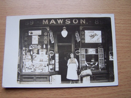 Mawson shop front - &, worker