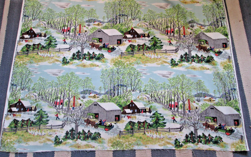 Vintage fabric grandma moses - fabric,