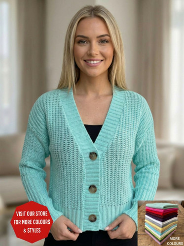 Women crop cardigan chunky - crop, (chunky