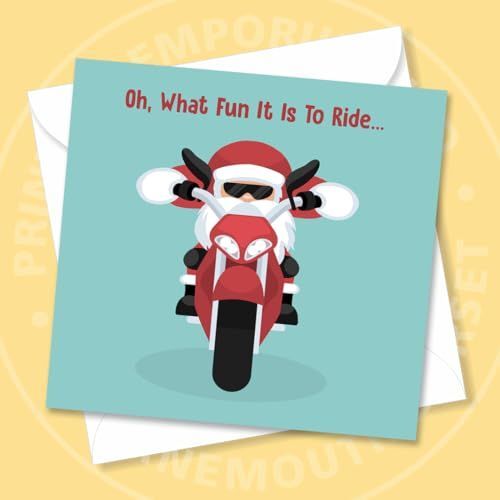 Santa motorbike funny - santa, motorbike,