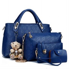 Women’s 4PCS Blue PU Leather