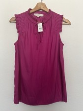 Loft Pink Pleated Next Tie Top