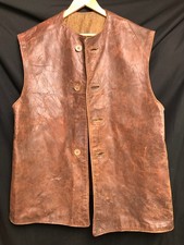 Original WW2 British Army Leather Jerkin "Camouflaged" - 1944 Dated - 43" Chest