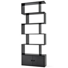 Costway 2 Door 5 Shelf Black S