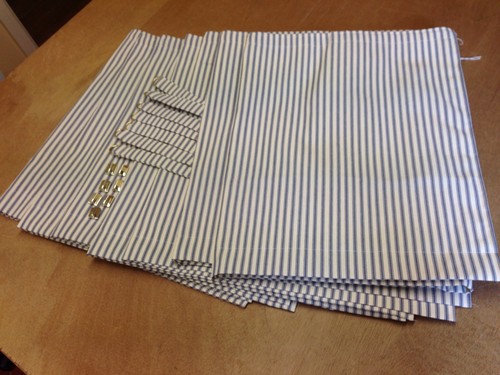 Ivory navy ticking - ivory,