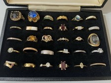 Job Lot 30x Vintage Dress Cocktail Elegant Crystal Rings Skagen Edblad Avon M&S