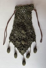 Antique Vintage Green Silk