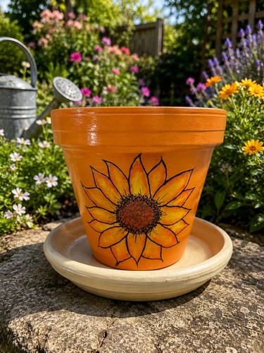 Hand painted sunflower - hand,