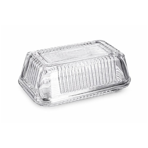 Glass butter dish with - glass,