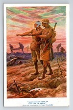 Military: WW1 Blind Soldiers. St Dunstans Unposted Postcard.