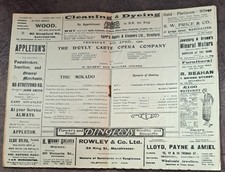 1922 D`Oyly Carte programme Gilbert & Sullivan The Mikado Manchester Theatre