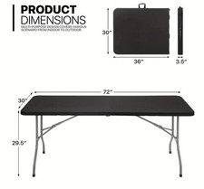 6' Foot Black Folding Table