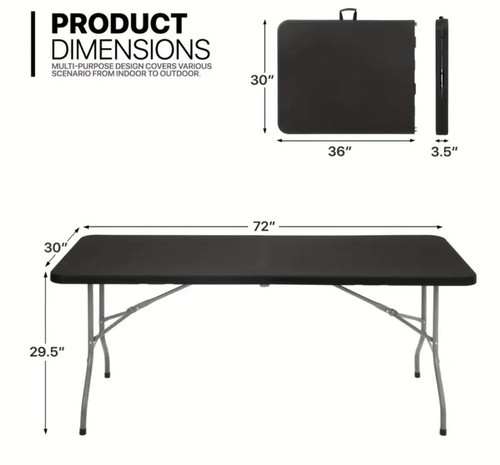 Foot black folding table - foot,