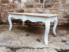 Hand-Finished French Farmhouse Coffee Table – Limed Top & Carved Cabriole Legs
