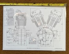 JAP engine V Twin Drawing car 1000 cc Brochure Manual Part S Handbook T engine