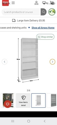 Grey deep bookcase - grey, bookcase,assembled