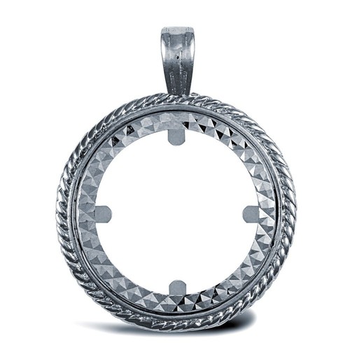 Silver sovereign size pendant - sovereign,