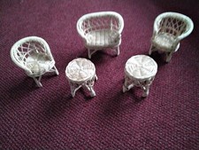 Vintage Miniature ,Wicker Doll