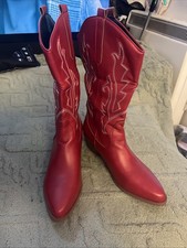 Ladies Red Faux Leather
