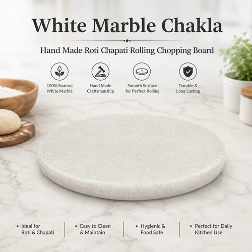 White marble chakla - hand, made